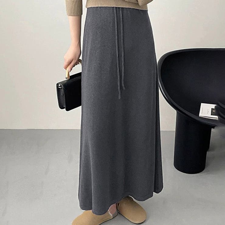 ダークグレー | ニット スカート 全4色 | teddyshop