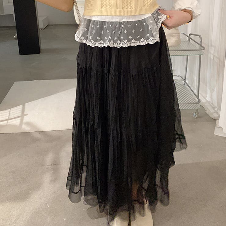 ブラック | 「デイリー着への投入に」ティアード スカート フレア | teddyshop