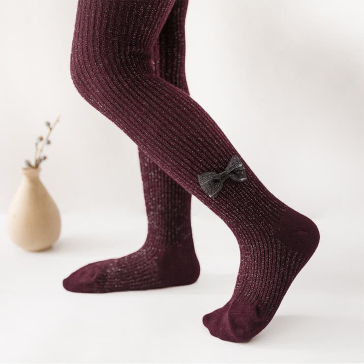 ワインレッド | キッズ タイツ 女の子 | Kids Teddy