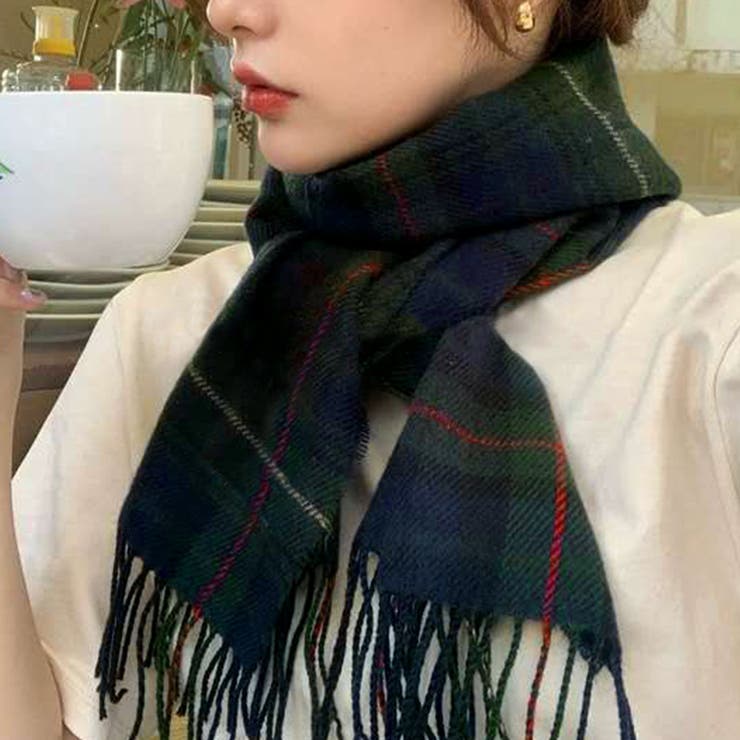 ネイビー×グリーン | ストール 大判 レディース | teddyshop