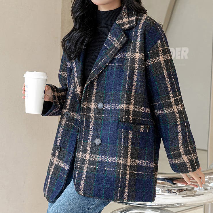 ネイビー | コート アウター ショート丈 | teddyshop