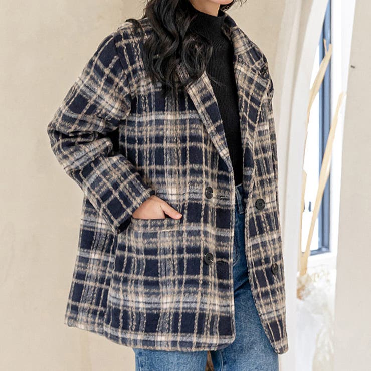 ブラック×ベージュ | コート アウター ショート丈 | teddyshop