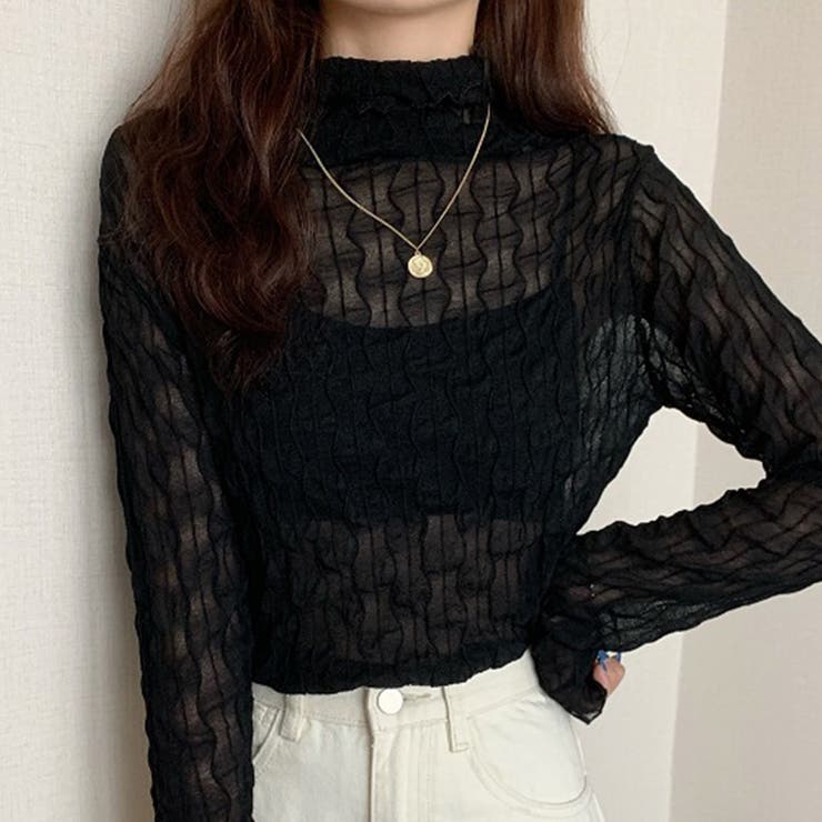 ブラック | カットソー シースルー シアー | teddyshop