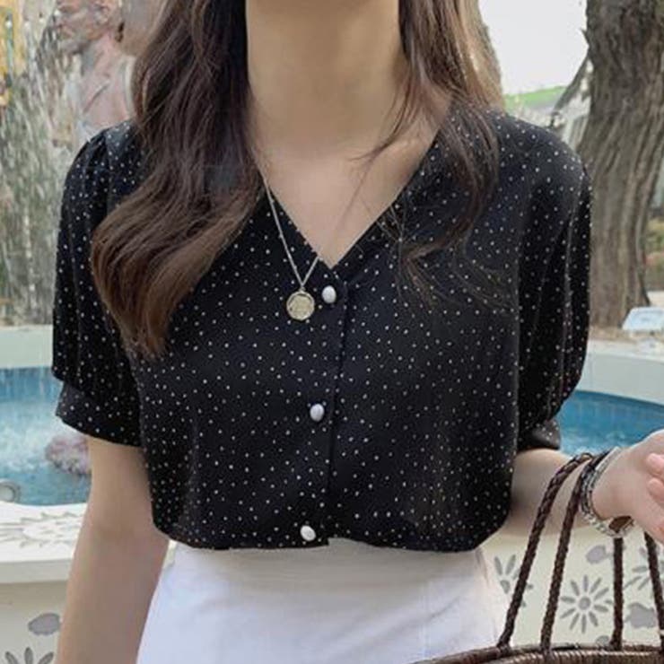 ブラック | ブラウス 半袖 夏 | teddyshop