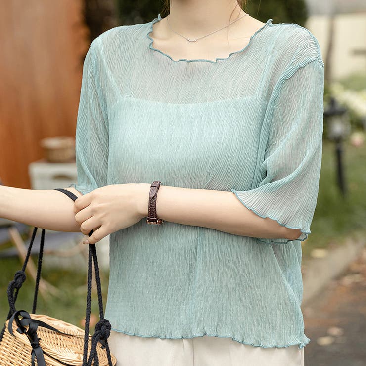 トップス シースルー 半袖[品番：TY000007196]｜teddyshop（テディー