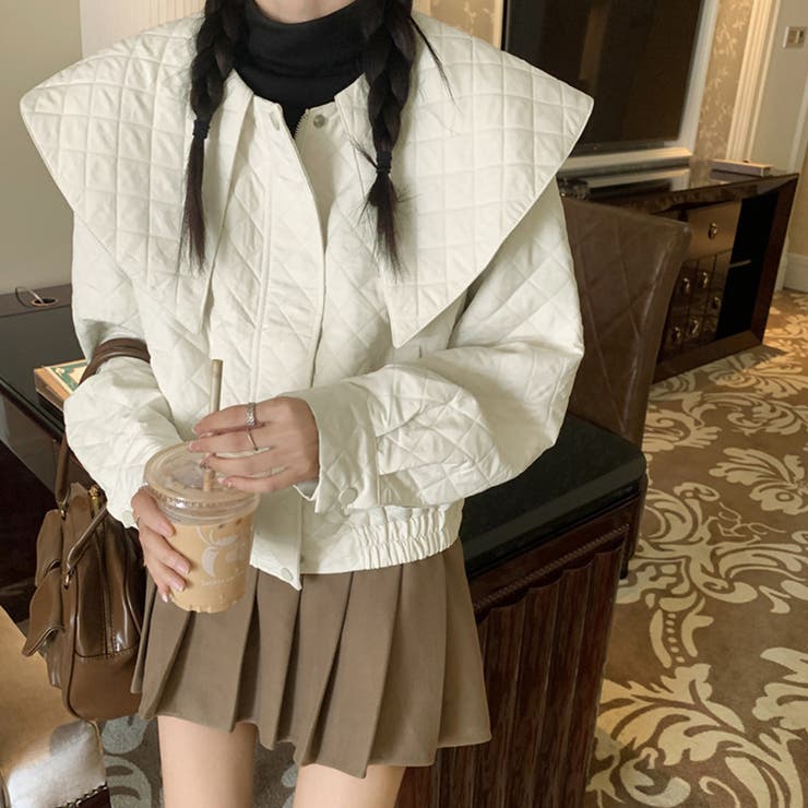 オフホワイト | キルティング ジャケット ショート丈 | teddyshop