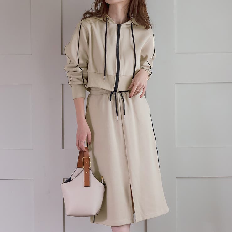 エクリュ | パーカー セットアップ スカート | teddyshop