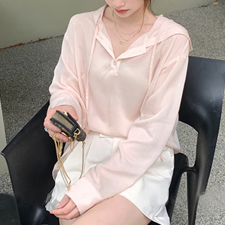 ピンク | シャツ フ―ディー シースルー | teddyshop