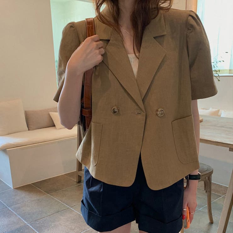 ブラウン | ライトアウター サマージャケット 半袖 | teddyshop