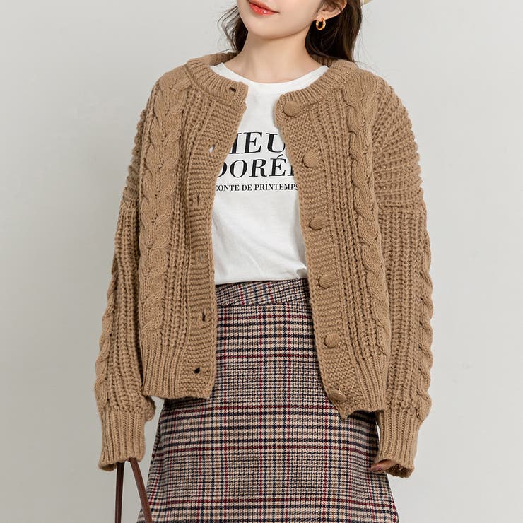 euw loop knit cardigan brown ニットカーディガン euw loop knit cardigan brown ニットカーディガン カーディガン