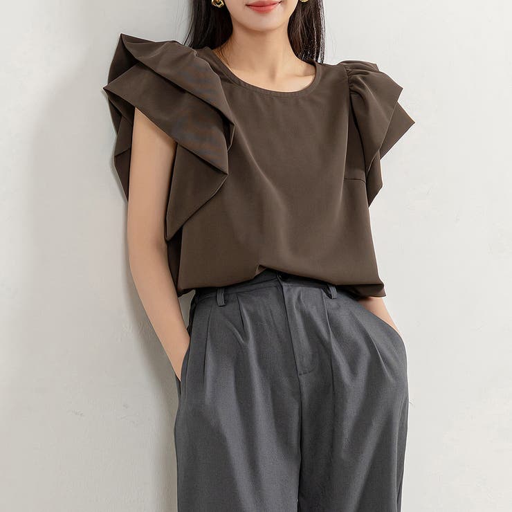 ダークブラウン | ブラウス オフィス トップス | teddyshop