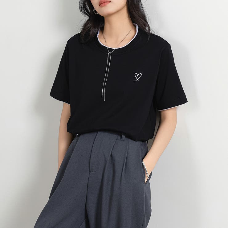 ブラック | シンプルT レディース Tシャツ | teddyshop