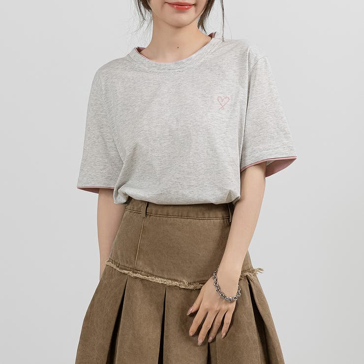 杢グレー | シンプルT レディース Tシャツ | teddyshop