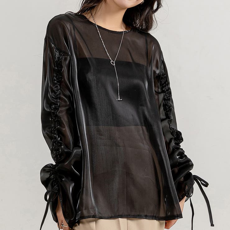 シアー トップス ブラウス[品番：TY000008455]｜teddyshop