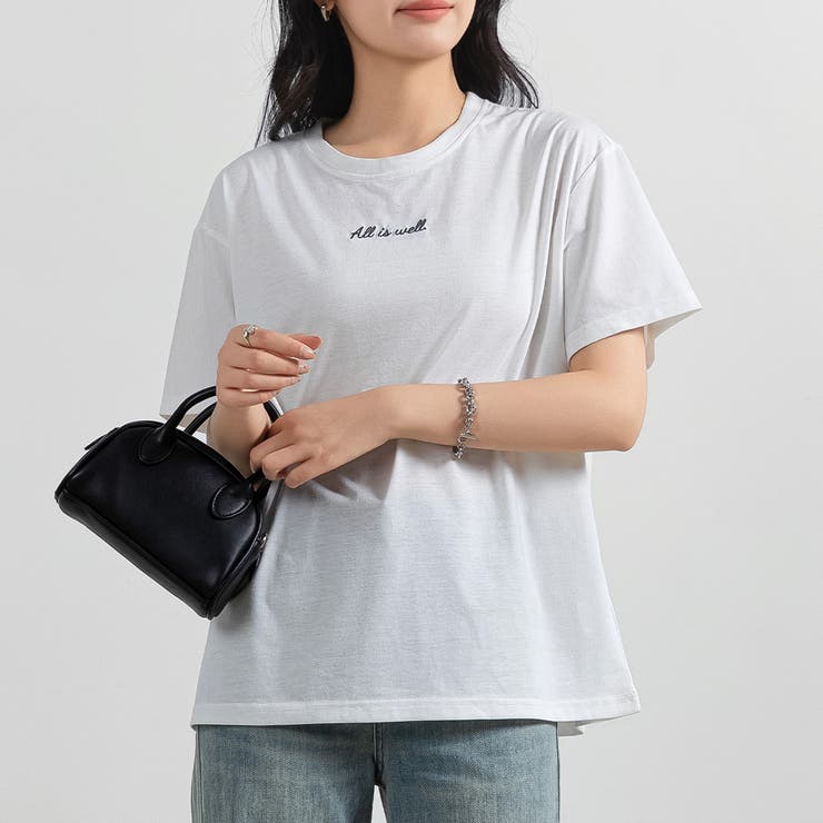 ホワイト×グレー | Tシャツ レディース 半袖 | teddyshop