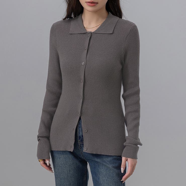 チャコール | レディース トップス ポロニット | teddyshop