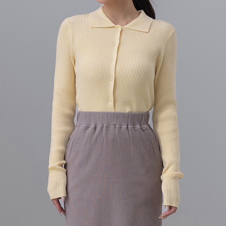 クリーム | レディース トップス ポロニット | teddyshop