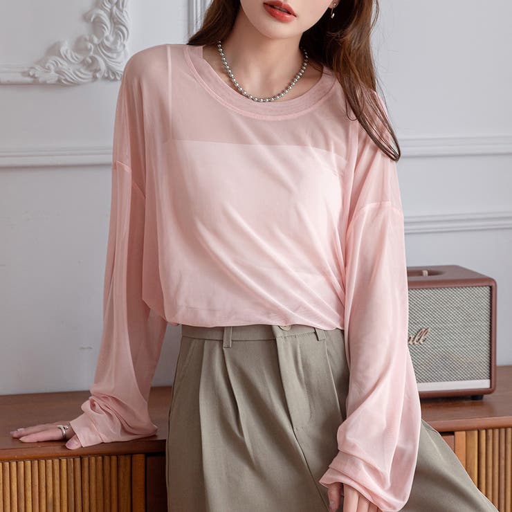 ピンク | カットソー シアー 長袖 | teddyshop