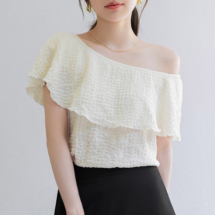 アイボリー | オフショルダー トップス 半袖 | teddyshop