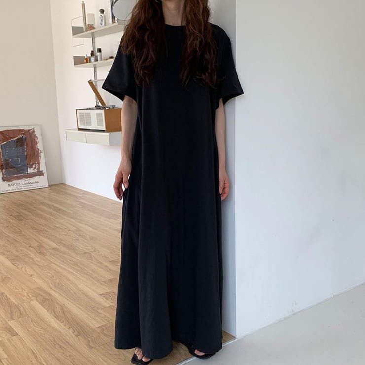 ブラック | Tシャツ ワンピース 半袖 | teddyshop