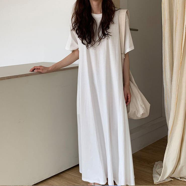 ホワイト | Tシャツ ワンピース 半袖 | teddyshop