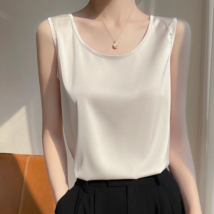 ベージュ | タンクトップ レディース Uネック | teddyshop