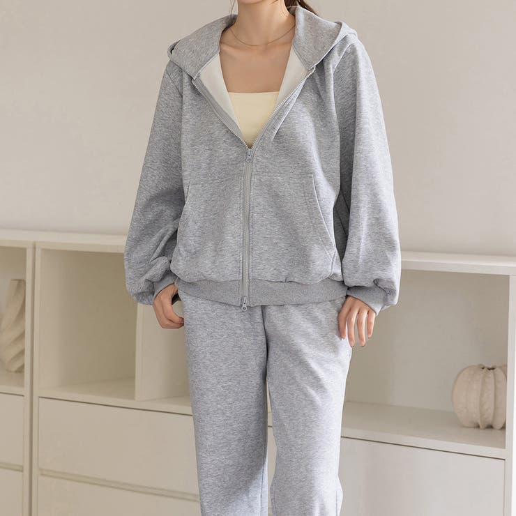 グレー | 「コーデに迷った時はこれ」パーカー セットアップ レディース | teddyshop