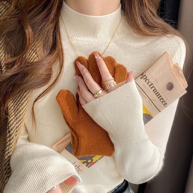 C：アイボリー | 「ずっと寒さと縁切り」裏起毛 ニット シャギー | teddyshop