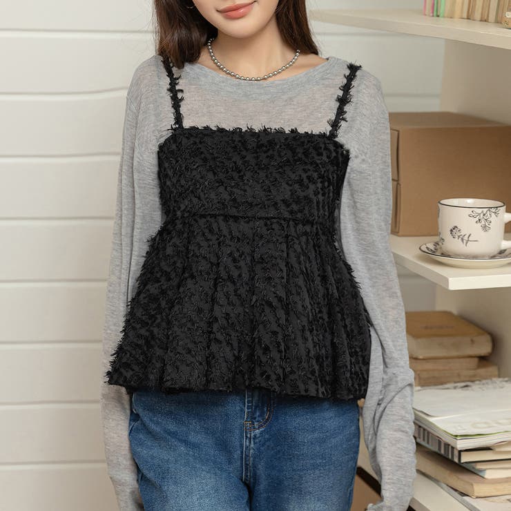 ブラック | キャミソール ジャガード 全2色 | teddyshop