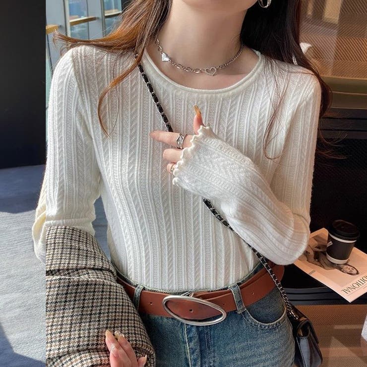 ホワイト | ニット トップス 全4色 | teddyshop