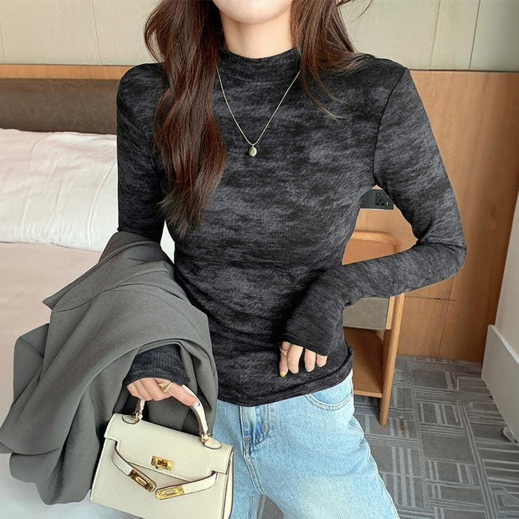 ブラック | 「アクセント抜群なタイダイ」ニット トップス カットソー | teddyshop