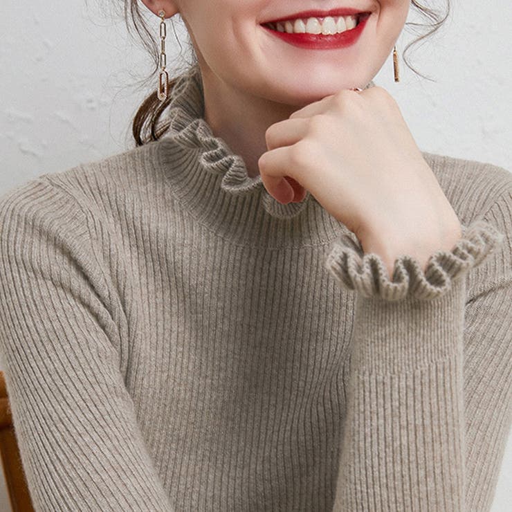 グレージュ | リブニット トップス 全7色 | teddyshop