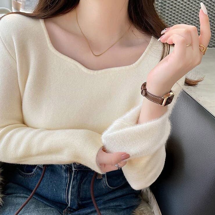 アイボリー | 「冬の服シフトは毎日確定」ニット シャギー 裏側 | teddyshop