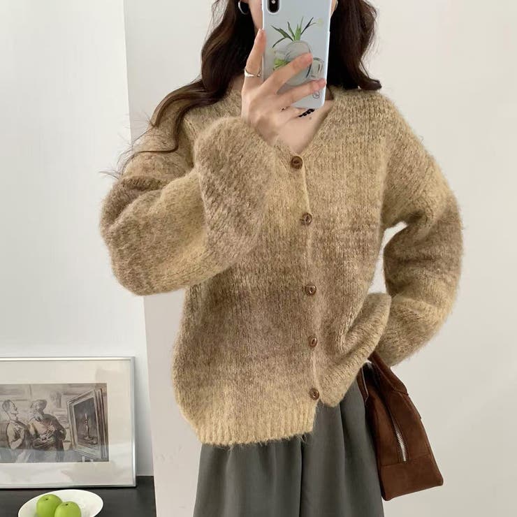 ブラウン | ニット カーディガン 全2色 | teddyshop