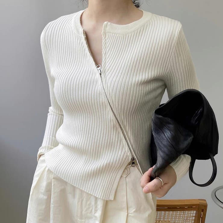 ホワイト | ニット トップス 全2色 | teddyshop