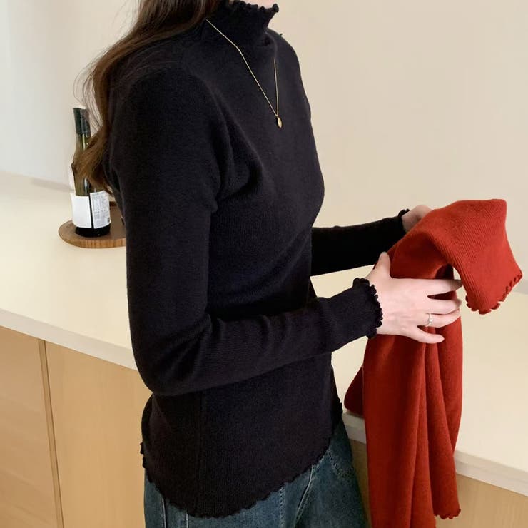 ブラック | ニット リブ 全6色 | teddyshop