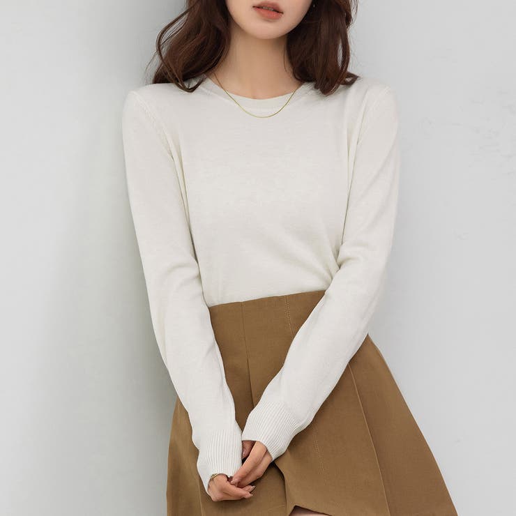 ホワイト | ニット トップス 全7色 | teddyshop