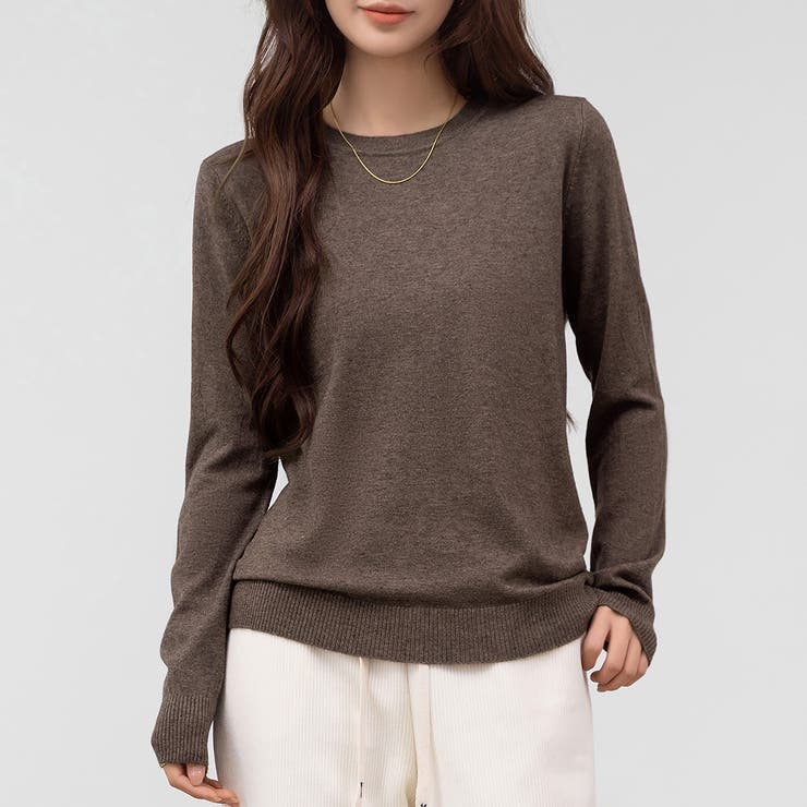 ダークブラウン | ニット トップス 全7色 | teddyshop