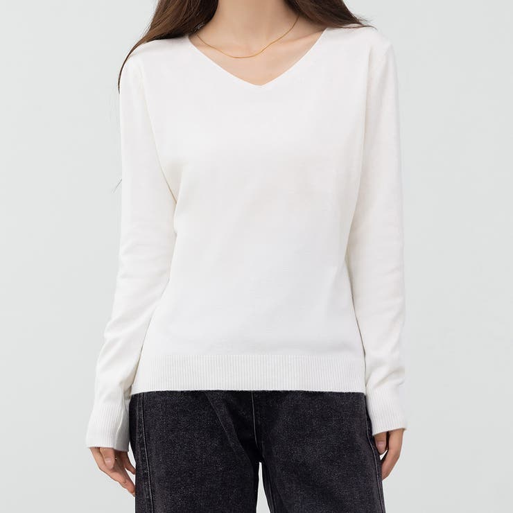 ホワイト | ニット トップス 全7色 | teddyshop