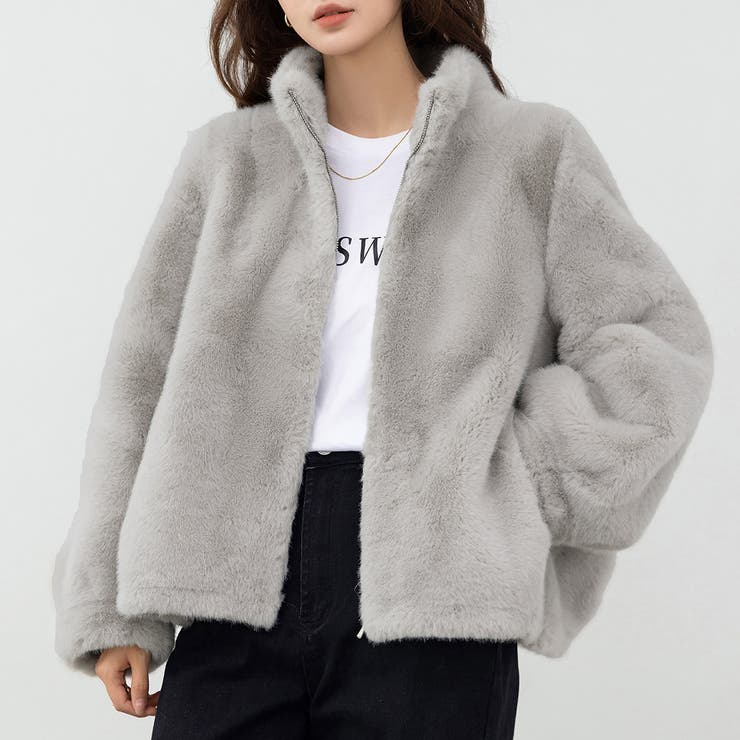 グレー | ブルゾン フェイクファー 全3色 | teddyshop