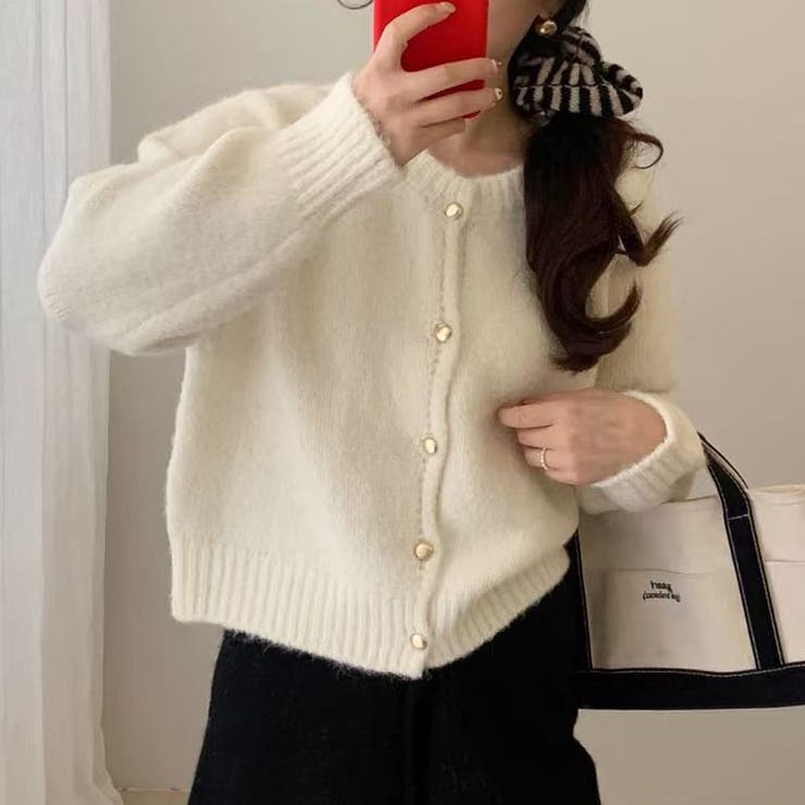 ホワイト | カーディガン ニット 全4色 | teddyshop