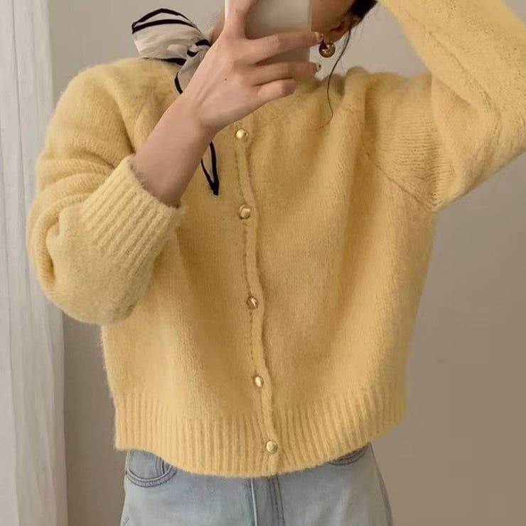 イエロー | カーディガン ニット 全4色 | teddyshop