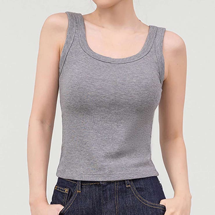 グレー | タンクトップ カップ付き 全3色 | teddyshop