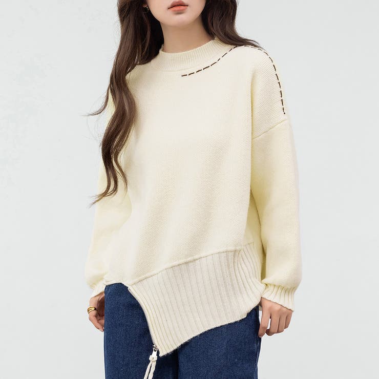 クリーム | ニット リブ 全2色 | teddyshop