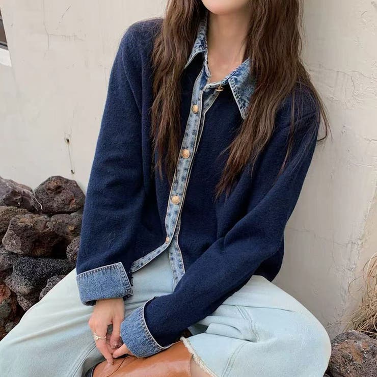 ネイビー | カーディガン ニット 全4色 | teddyshop