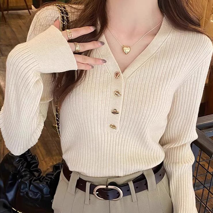 アプリコット | ニット リブ 全5色 | teddyshop