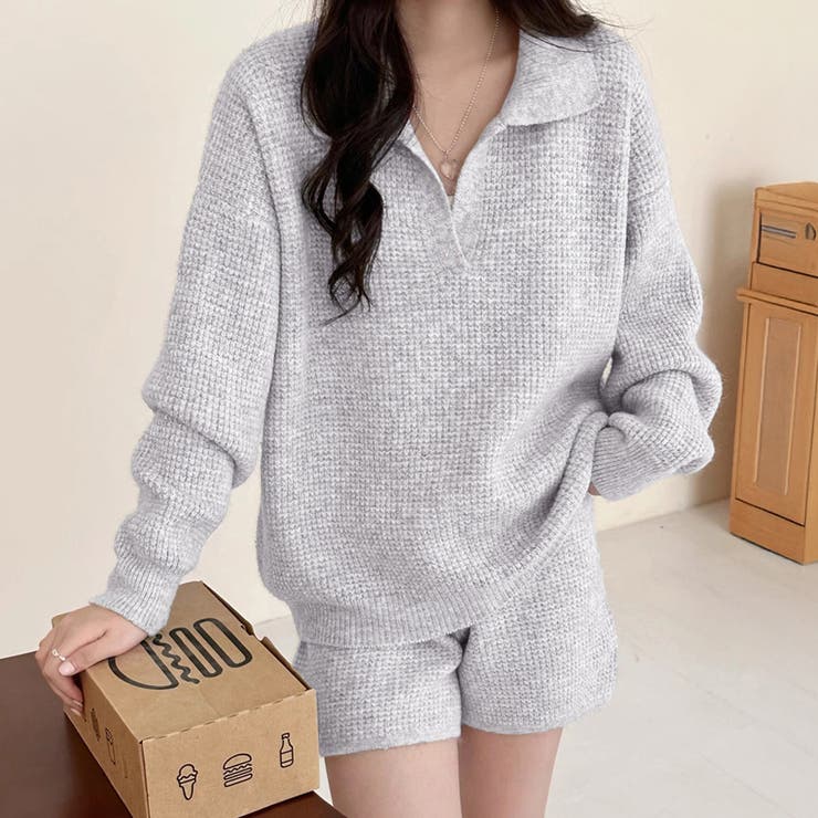 ライトグレー | ニット セットアップ 全5色 | teddyshop