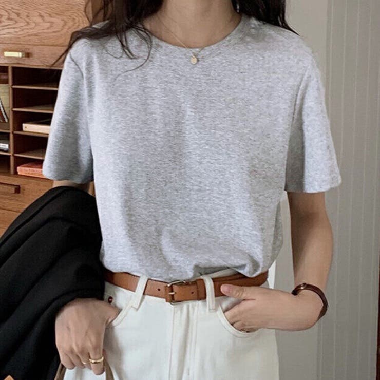 杢グレー | 「ちょうど良いサイズ感◎」Tシャツ レディース 全4色 | teddyshop