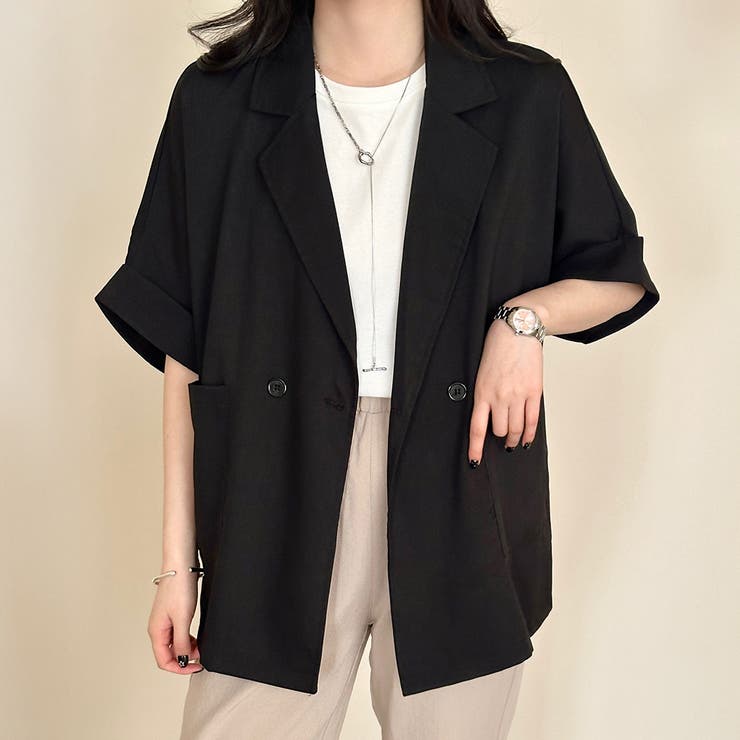 ブラック | ジャケット 半袖 全3色 | teddyshop