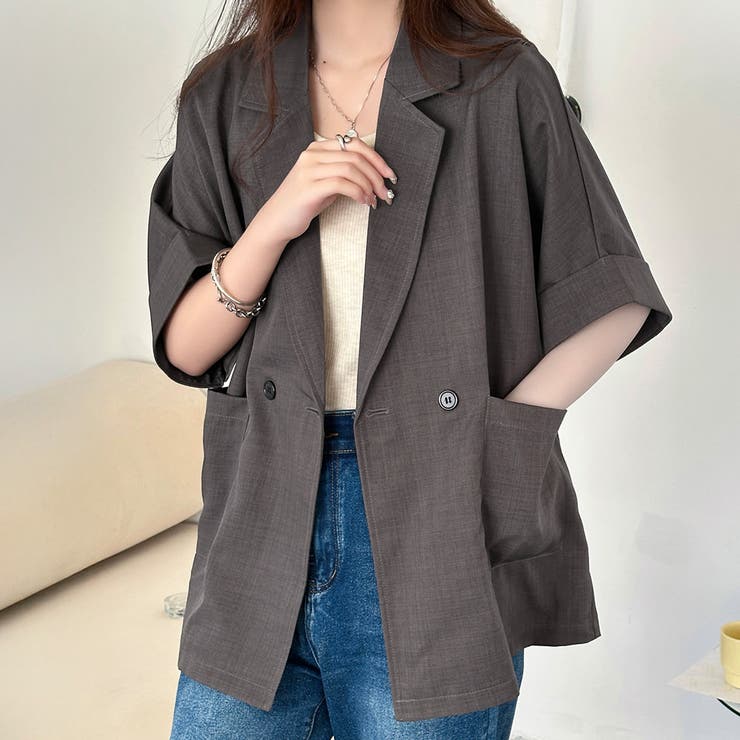 チャコール | ジャケット 半袖 全3色 | teddyshop